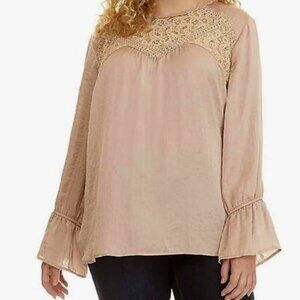 Eyeshadow Womens Plus Long Sleeve Blouse Size OX